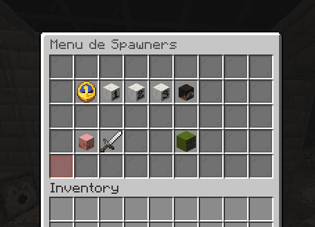Menu de upgrades do spawner